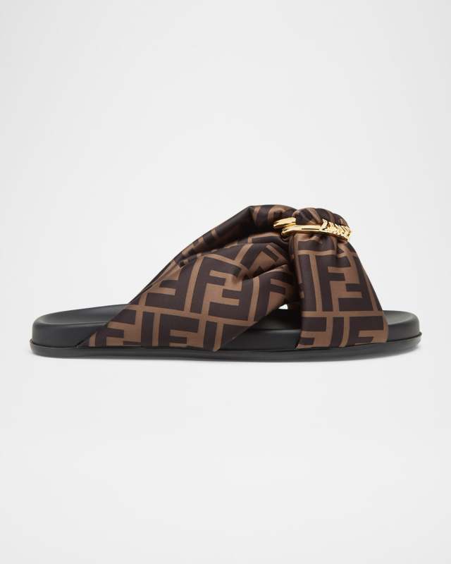 Feel FF Satin Slide Sandals
